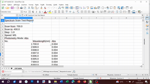 traitement des fichiers csv avec LibreOffice Calc pour obtenir des spectres